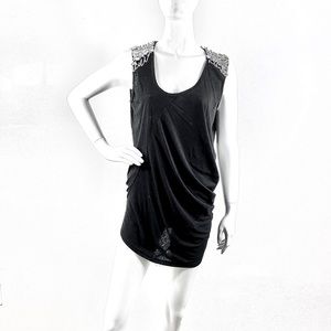 Twisted tank/minidress with crystal embellishment